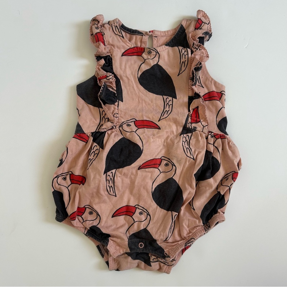 Tea Collection Toucan Bird Print Sleeveless Bubble Romper 12-18 months